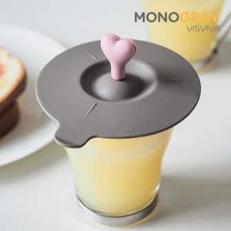 비스비바 모노그레이 하트 실리콘 머그컵 뚜껑 컵덮개