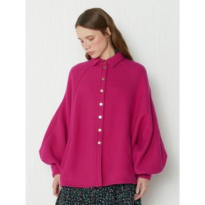 Black Label Wool Manteau Coat Fuchsia Pink