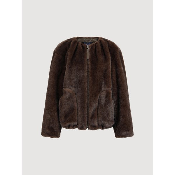 FAKE Mink Fur Round Neck Jumper (brown) LFOAW25310BRX