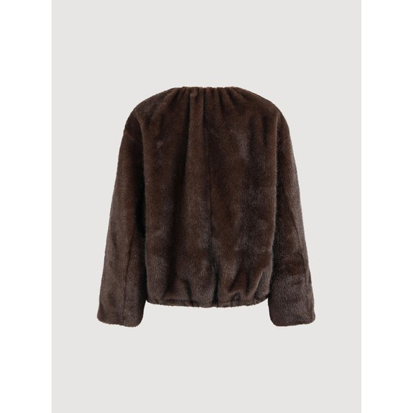FAKE Mink Fur Round Neck Jumper (brown) LFOAW25310BRX