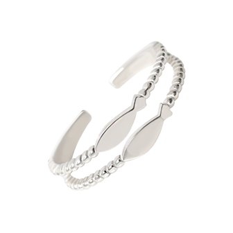 미니아트 925 silver 데일리 심플 쌍둥이 행운의 물고기 은반지 애끼링