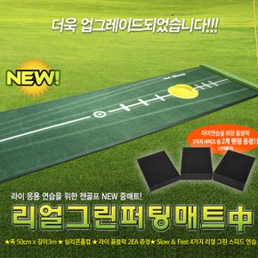 젠골프 리얼 그린 퍼팅 매트(중)+라이 폼블럭 2개+홀컵+지우개봉[50cm x 300cm]