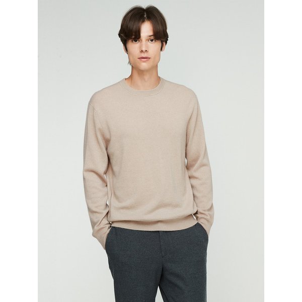 100% 캐시미어  A Logo Crewneck Pullover_Skin Beige(SB)