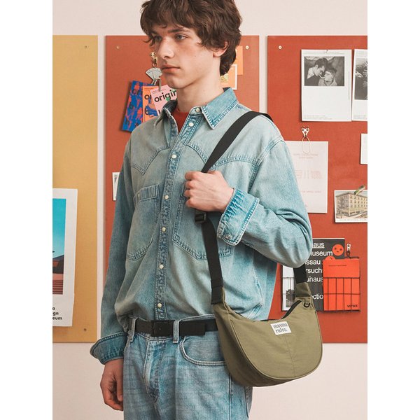mini ver. Halfmoon cross bag_Khaki