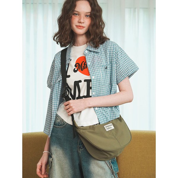 mini ver. Halfmoon cross bag_Khaki