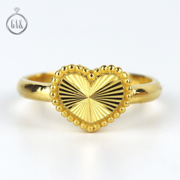 [가앤] 24k순금 구슬 볼 하트 반지 3.75g