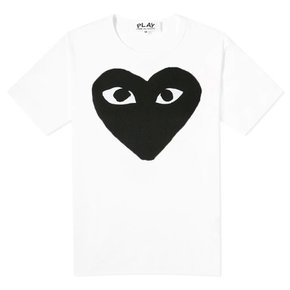 24SS 여성 블랙 하트 티셔츠 화이트 AZ-T069-051-1
