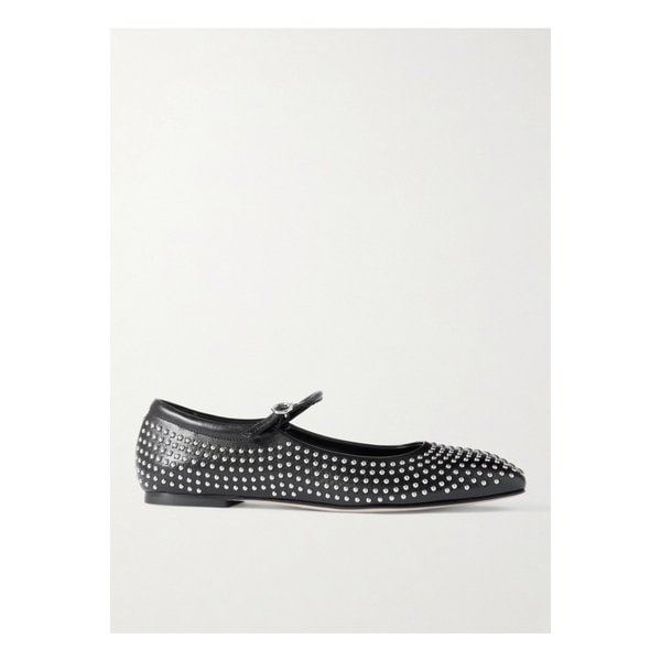 에이디 우마 스터드 가죽 메리 제인 발레리나 플랫 블랙 1647597344514073