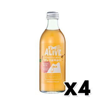  아임얼라이브 콤부차 마누카꿀복숭아 탄산음료 250ml  x 4개