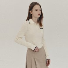 OPEN COLLAR KNIT_IVORY