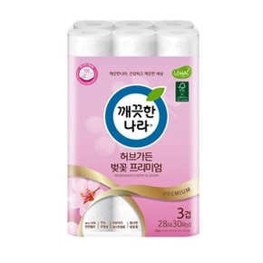 깨끗한나라 허브가든 벚꽃프리미엄 휴지/ 30롤 화장지