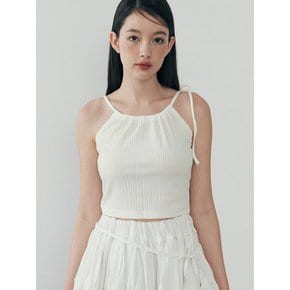 Ribbon Halterneck Top - WHITE