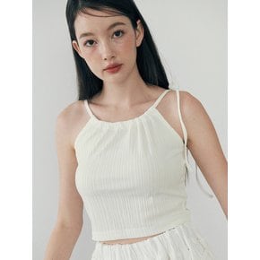 Ribbon Halterneck Top - WHITE