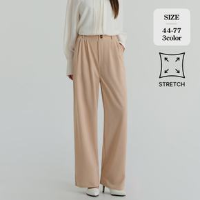 (올데이슬랙스25탄) 여성 와이드 스판 뒷밴딩 핀턱 슬랙스