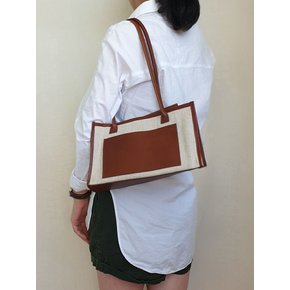 Daily Shopper Oblong (Leather&Canvas) / Brown