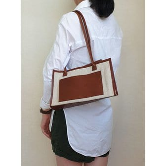 GONI atelier Daily Shopper Oblong (Leather&Canvas) / Brown