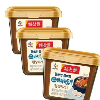  해찬들 그대로 바지락 꽃게 된장찌개 양념 450g 3개 .