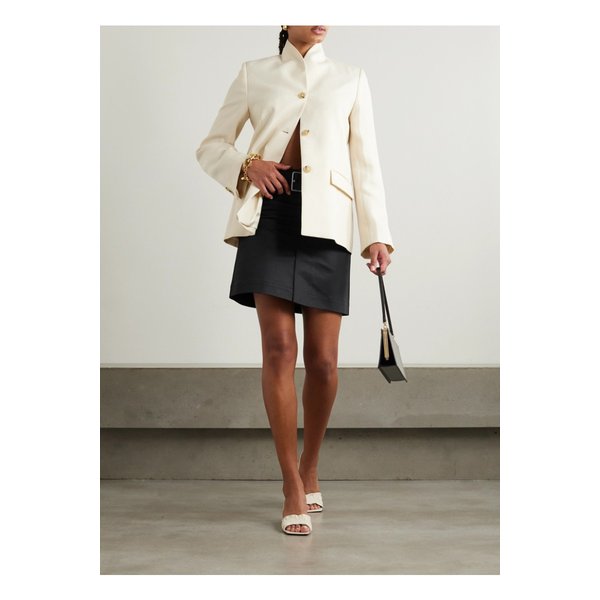 벨트 코튼 개버딘 미니 스커트 블랙 1647597325595427