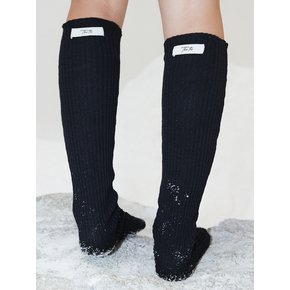 COTTON RIBBED KNEE SOCKS_TT3W716BK