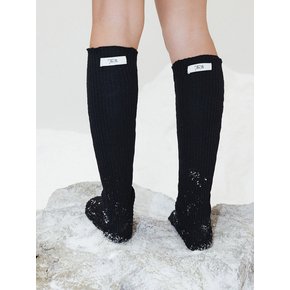 COTTON RIBBED KNEE SOCKS_TT3W716BK