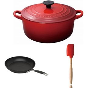 일본 르쿠르제 후라이팬0108 Le Creuset Cocotte Rondo 7.1 inches 18 cm Frying Pan Spatula Ch