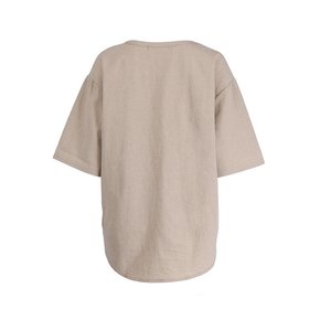 [AppleKitten By KwakHyunjoo] Linen Box T-shirt (Light Brown)