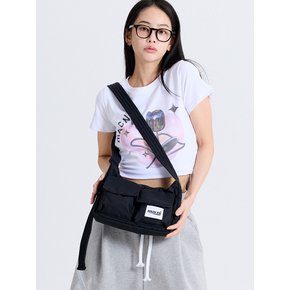 TWO POCKET CROSS BAG BLACK