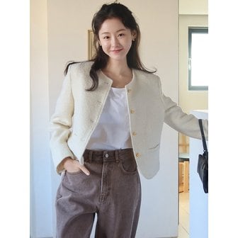 시야쥬 [M:바로출고] SIOT4100 클래식 트위드 자켓_Ivory