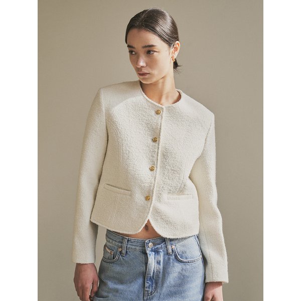 [M:바로출고] SIOT4100 클래식 트위드 자켓_Ivory