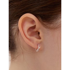 [진주귀걸이 2종 증정] Clear twist line hoop earring