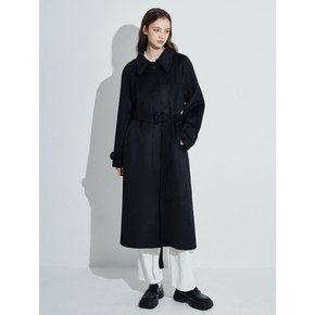 Classic Wool balmacaan Coat [Black]