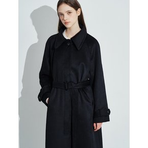 Classic Wool balmacaan Coat [Black]