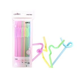 자바라 요술빨대 50p 6225 낱개 일회용 구부러지는 주름 카페 음료부러지는 주름 카페 음료