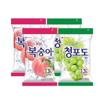  롯데웰푸드 청포도캔디 153g 2개 + 복숭아캔디 153g 2개_