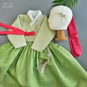 연두저고리 연두치마 여아한복 돌 아기 유아동 주니어 1세부터 15세