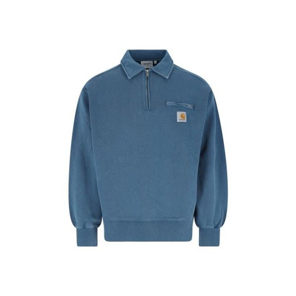 26SS 칼하트 WIP 하프 집 디트로이트 스웨트셔츠 I036350 3IM06 BLUE RIVER STONE WASHED DOM