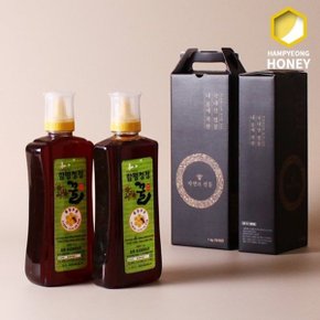 [함평나비꿀] 전라도 순수 자연산 밤꿀 1kg + 1kg 선물세트 / 벌꿀성...