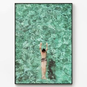 메탈 물그림 거실 액자 바다 포스터 Swim B