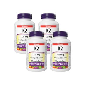 Webber Naturals 웨버네츄럴스 비타민 K2 MK 7 엠케이세븐 75베지캡슐 4개