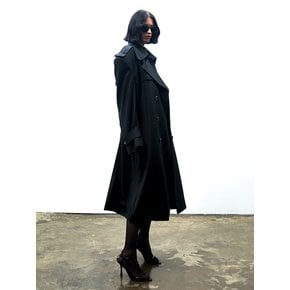 Wool Satin Oversized Trench Coat[Black(UNISEX)]_UTH-FC01