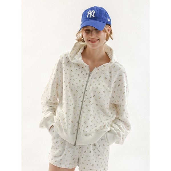 MJ_Floral zip-up hoodie jacket_2color