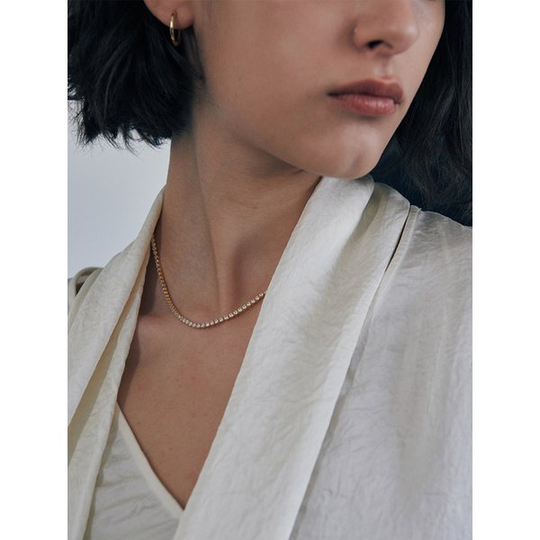 [925 silver] Un.silver.210 / ronde dew necklace (gold)