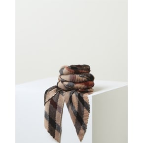DCSC6F581W3 [닥스][WOOL100%]브라운 체크 울 플리츠 스카프겸 머플러