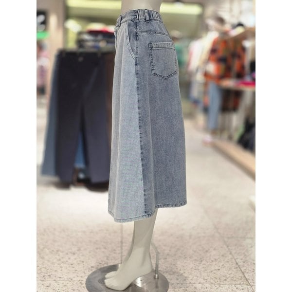 [파주점] A라인 데님 배색 스커트 BASKA1611-IN