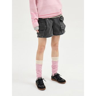 럭키슈에뜨 Back Banding Out Pocket Short Denim Pants (grey)_LFPDS25180GYX