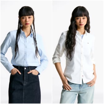 타미진스 여성 슬림 옥스포드 쿨맥스 셔츠 T32F0WSH01TWT2 TOMMY JEANS