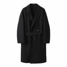 [Online Only] Black Cashmere Blended Double Coat_CQCAW24721BKX