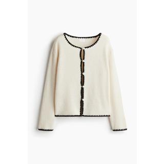 H&M 블랭킷 스티치 가디건 크림 1275133001