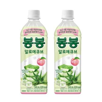  [코카콜라직영 H]  봉봉 알로에큐브 복숭아 500ml 24입