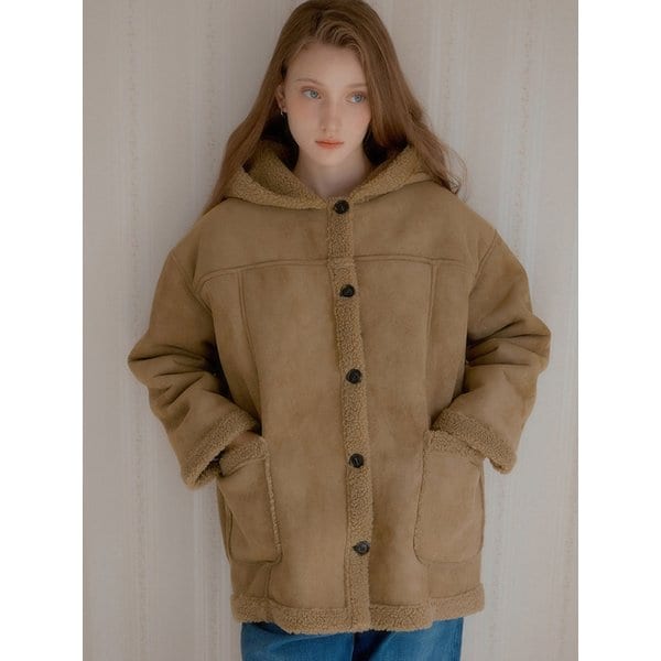 [은현 PICK!] 베일리 후드 무스탕 코트 ( 2 colors )